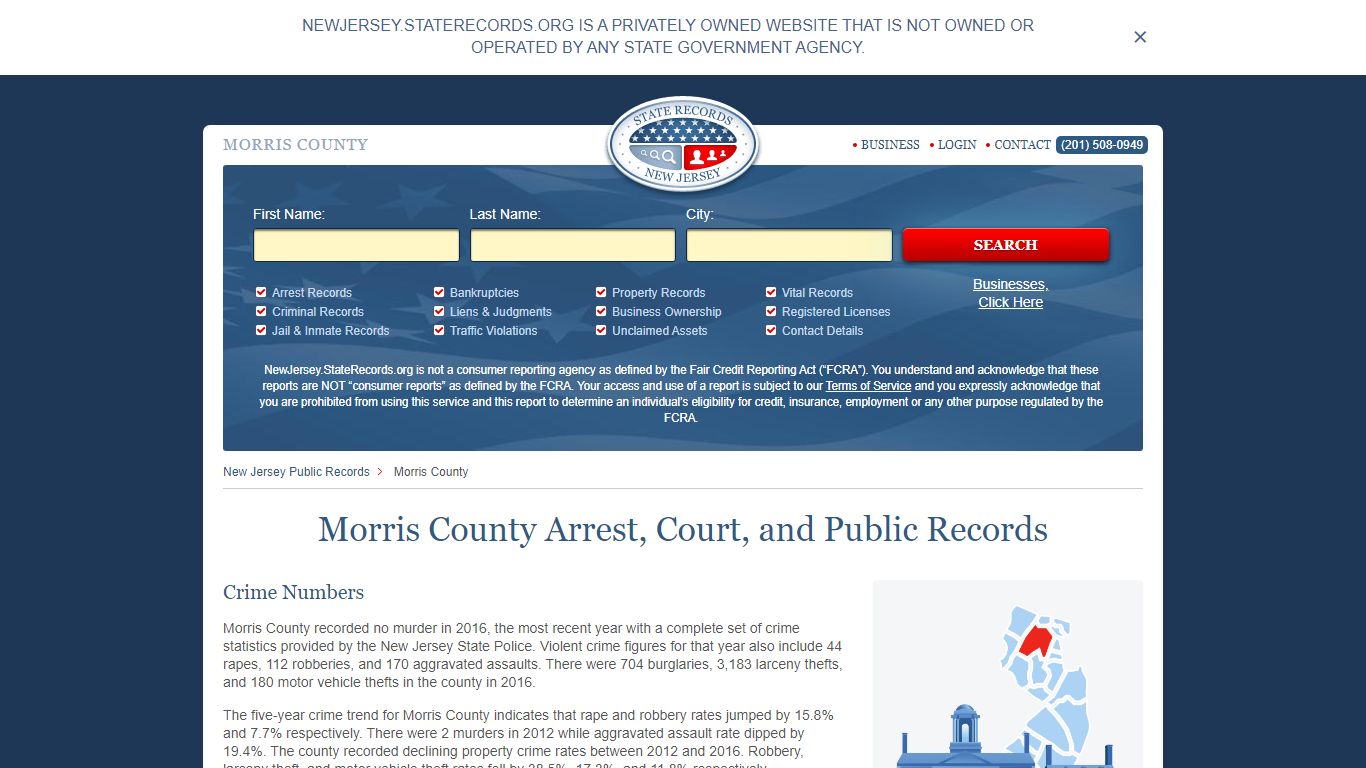 Morris County Arrest, Court, and Public Records